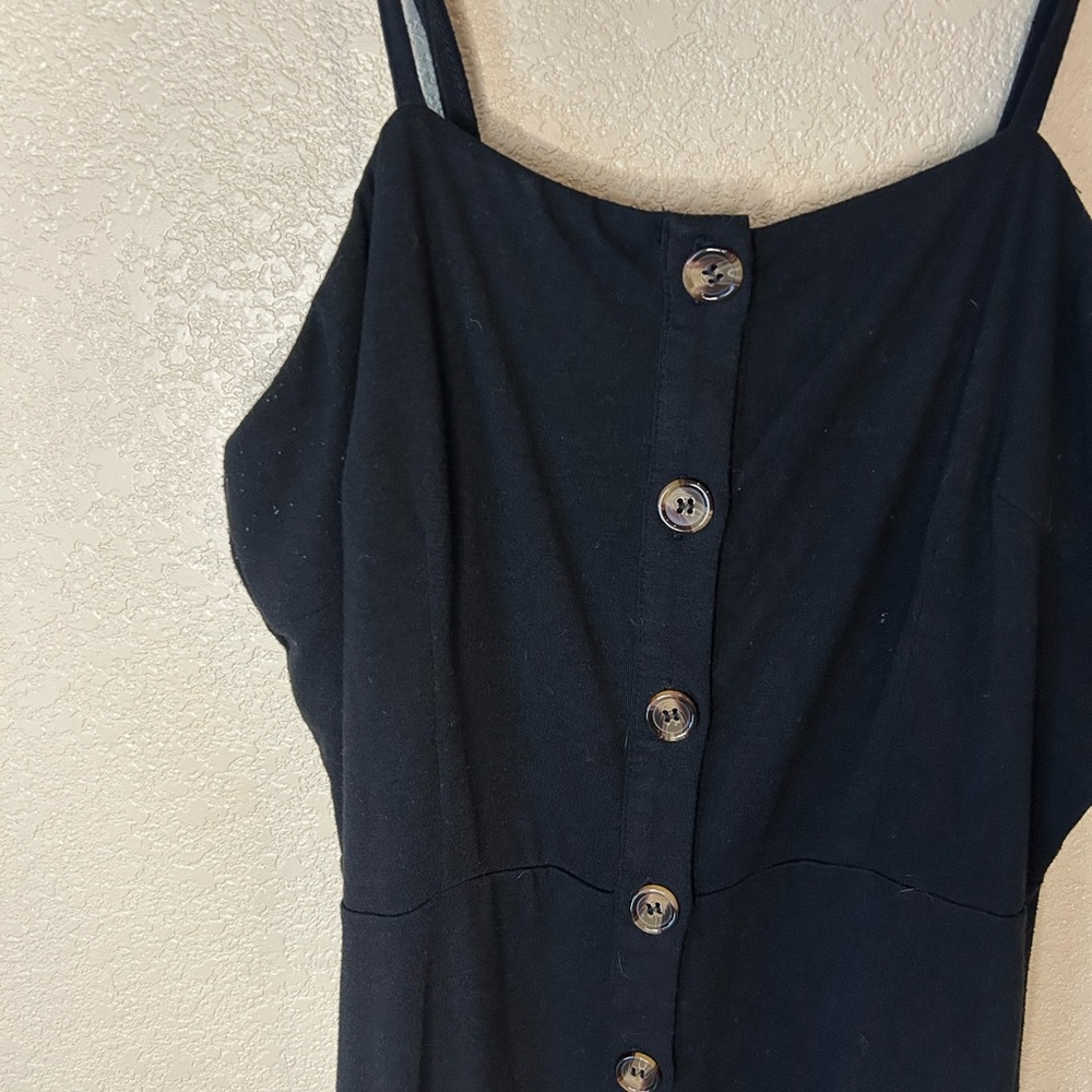 Summer Black Button-Down Midi Dress - Picture 3 of 6